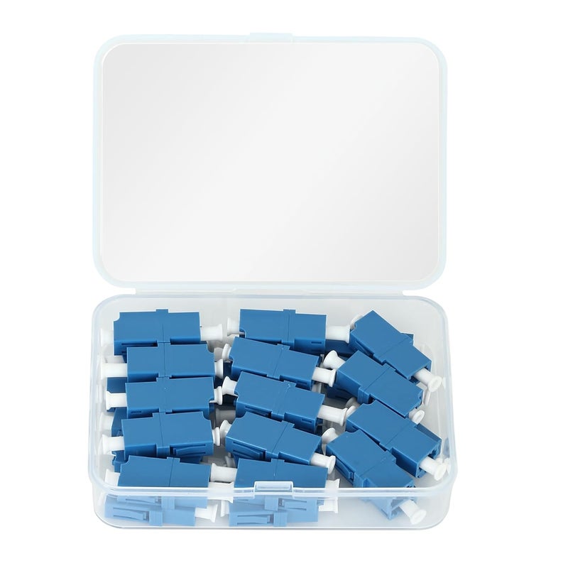 Solnique Coupler Tin 30-Pack – Single Mode LC Fiber Optic Adapters, Cleaned and Ready to Use, Extend LC Fiber Cables – Includes Tin Box - Image 1